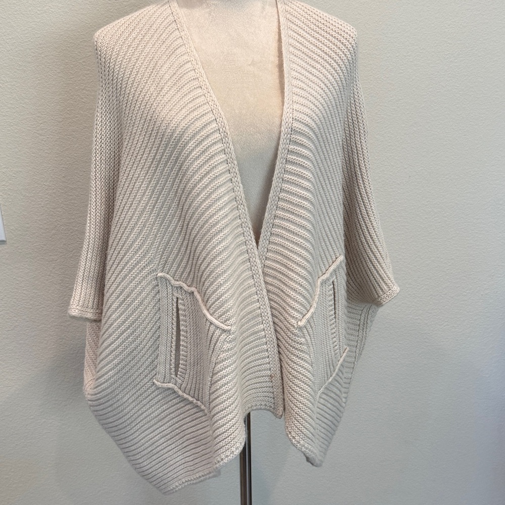 Italian Alpaca Blend Beige Poncho
